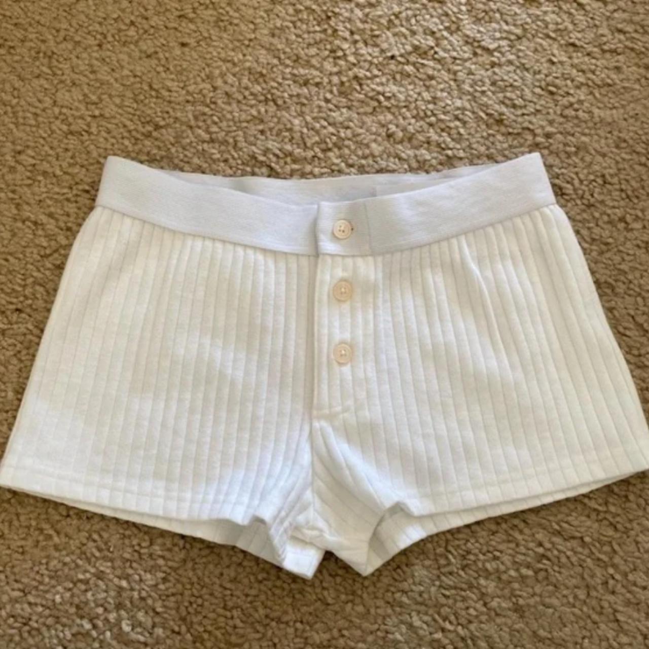 Brandy Melville white boy shorts New condition (xss) Depop