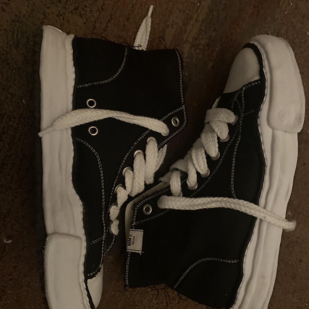 Maison Mihara Yasuhiro Men's Black and White Trainers | Depop