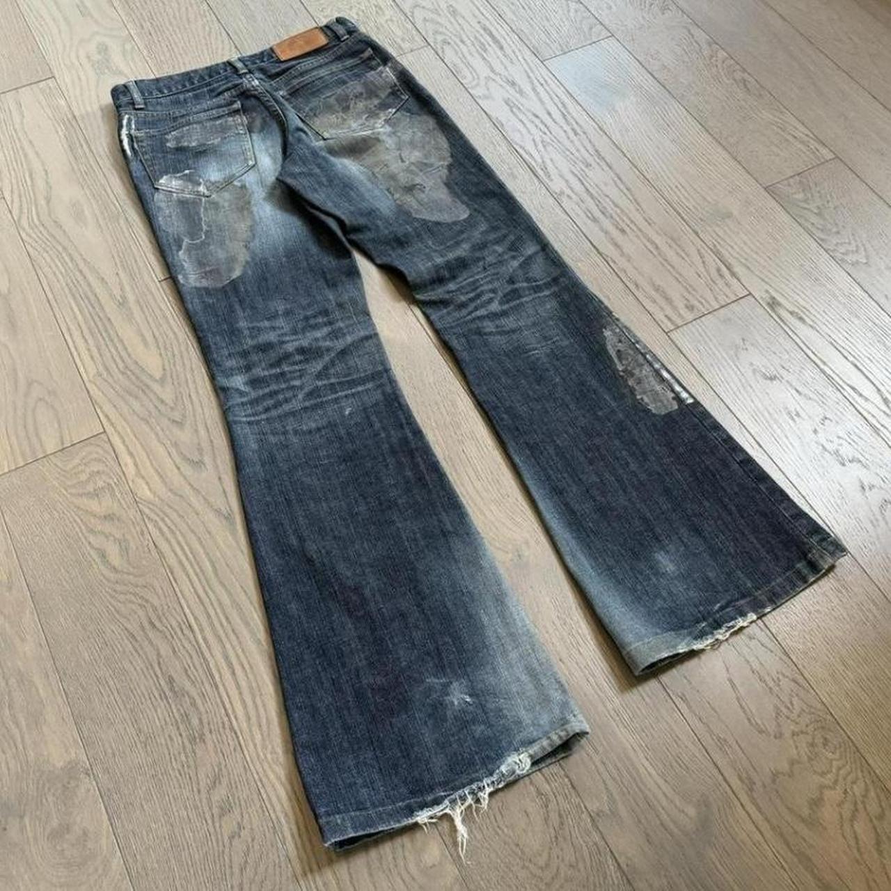 tornado mart wax newspaper flared denim forever | Depop