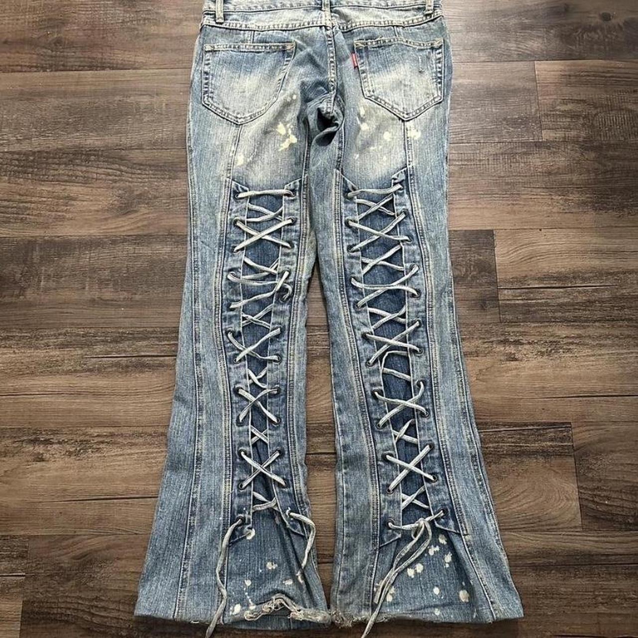 tornado mart wax newspaper flared denim forever | Depop