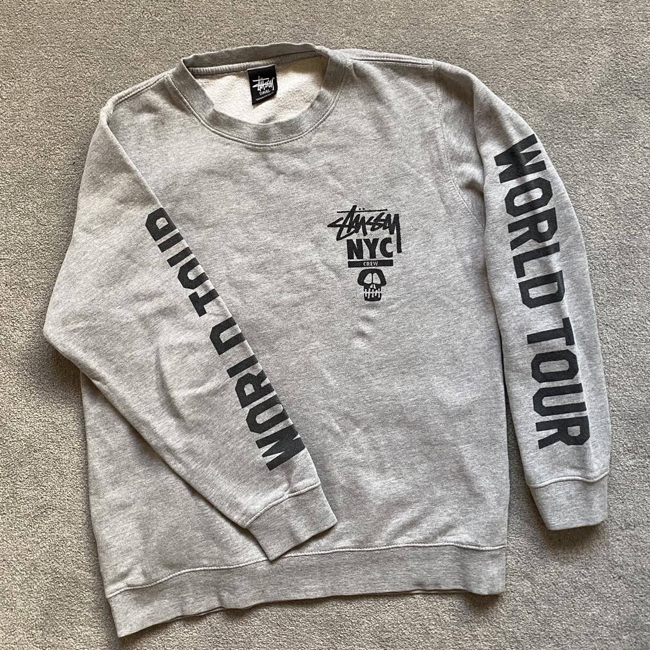 NEW STUSSY WORLD TOUR BLACK SWEATSHIRT Size:... - Depop