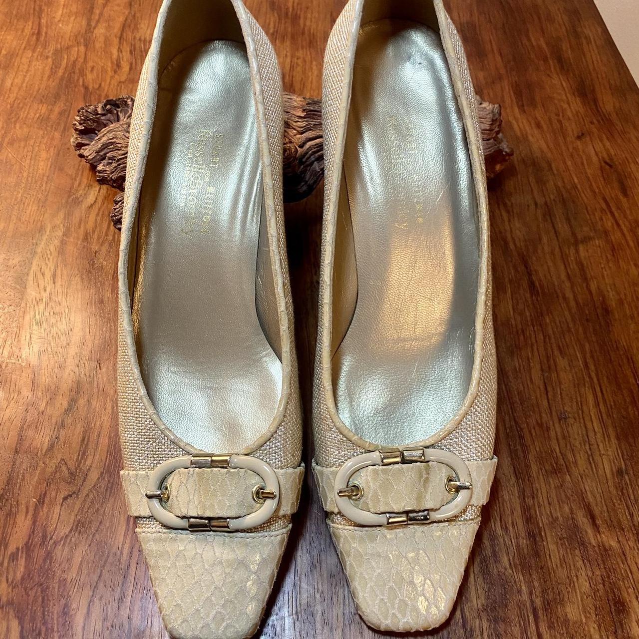 Stuart Weitzman leather wedges shoes light Depop