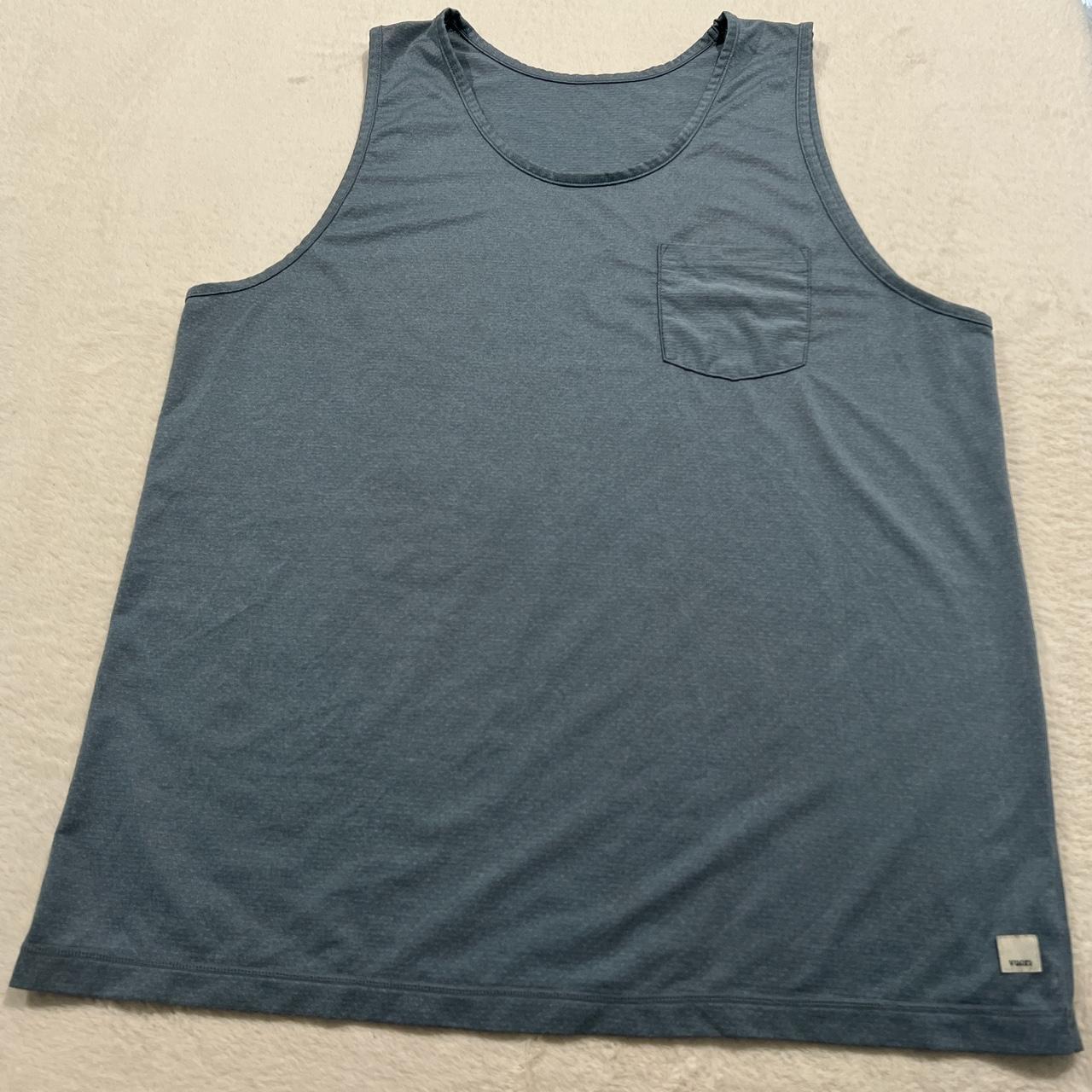 Vuori Men's Blue and Grey Vest | Depop