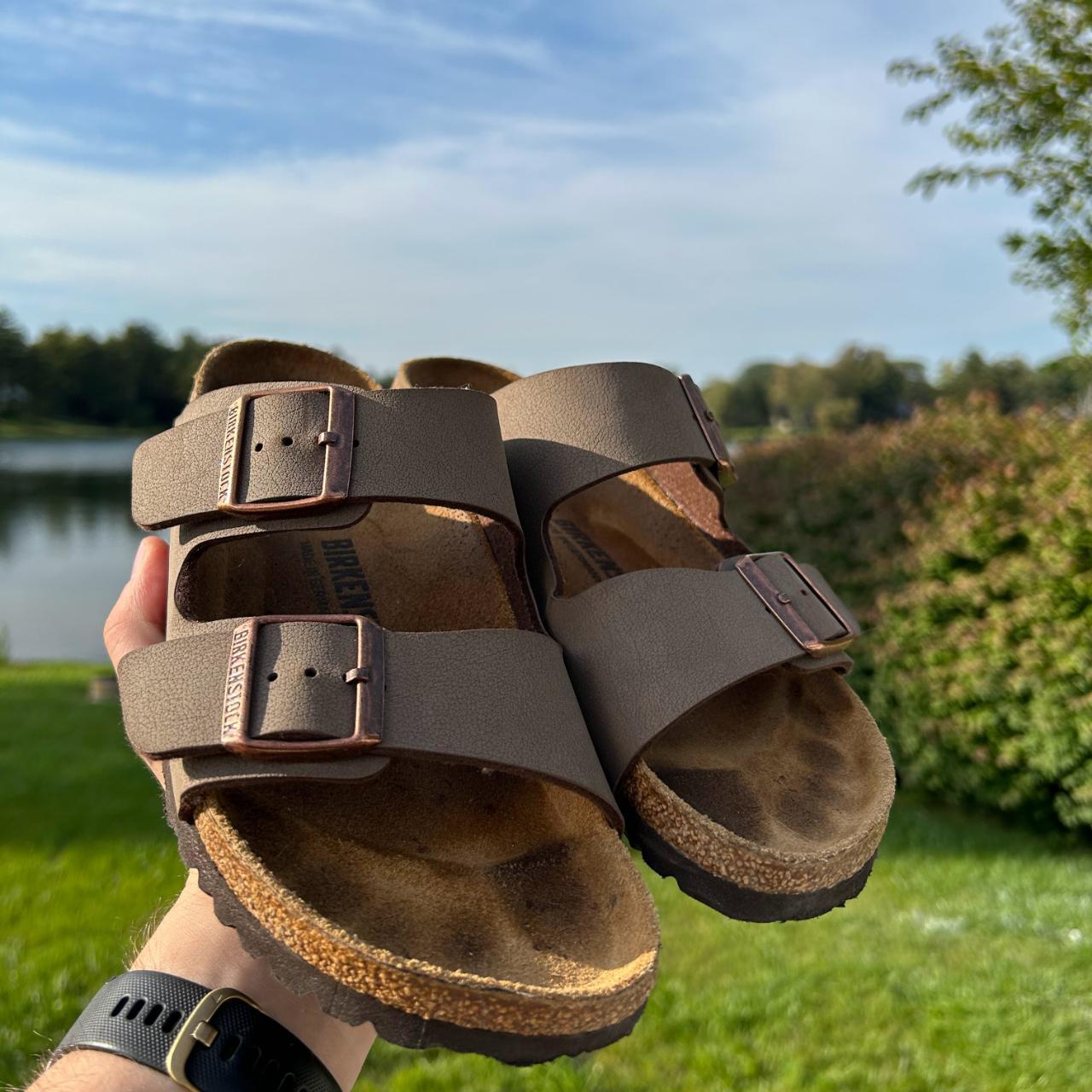light grey birkenstocks