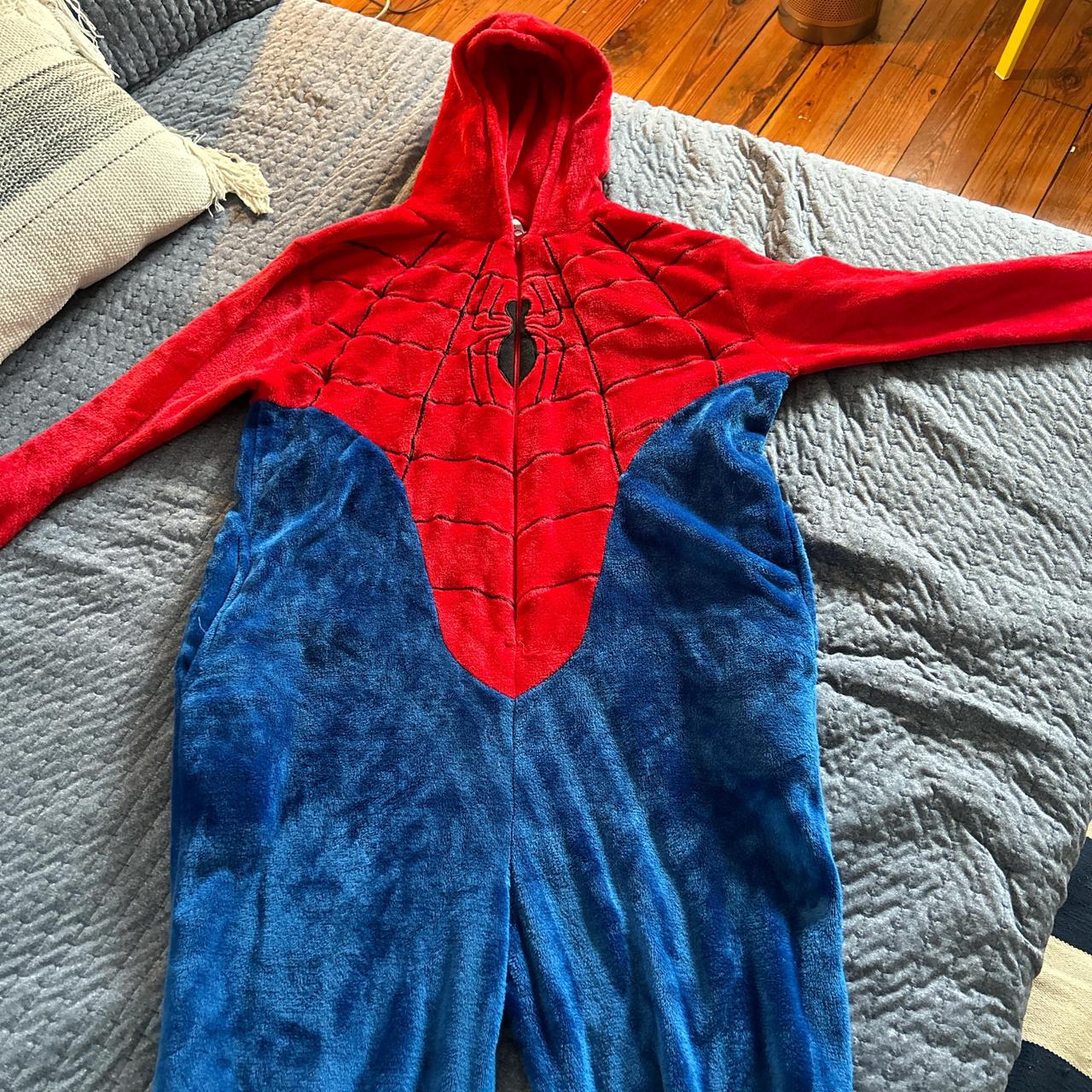 Soft comfortable Spider-Man red and blue jumpsuit... - Depop