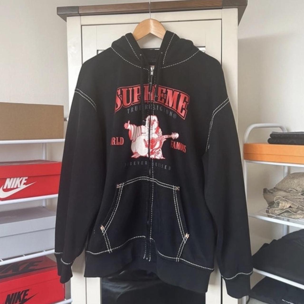Supreme x true religion zip up hoodie Great... - Depop