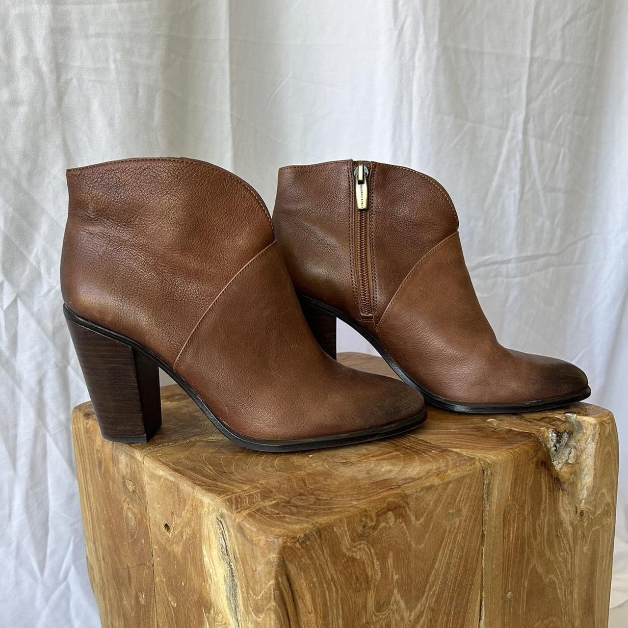 Vince Camuto Franell Brown Leather Ankle Boots Size Depop