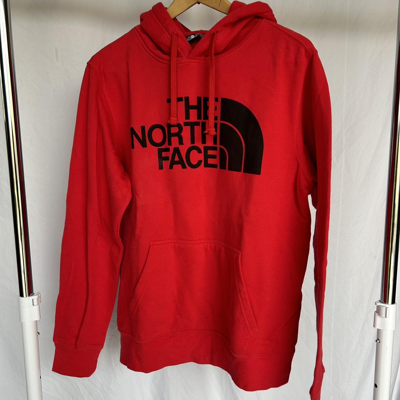 North face hoodie on sale red and black