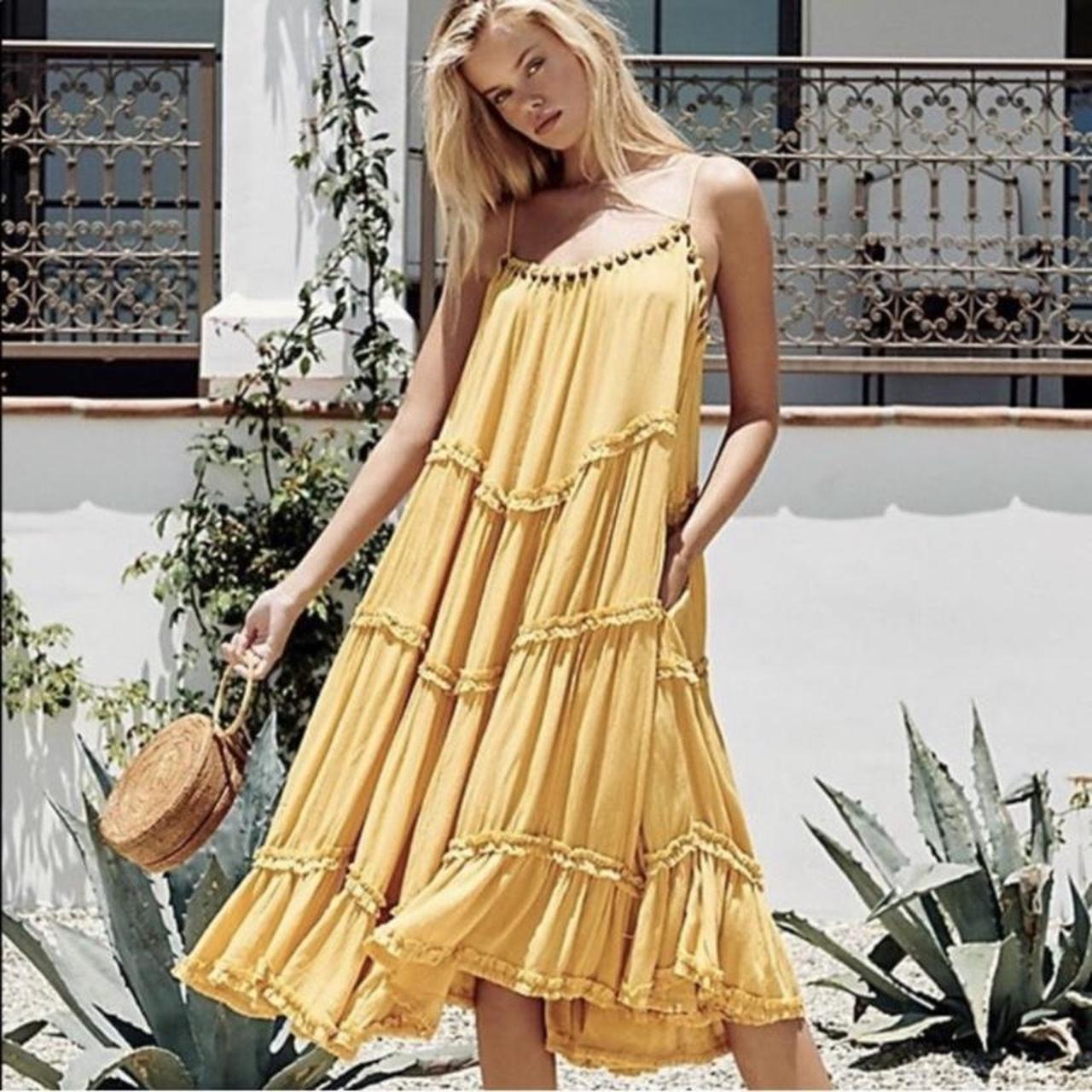 Free people sales yellow dress