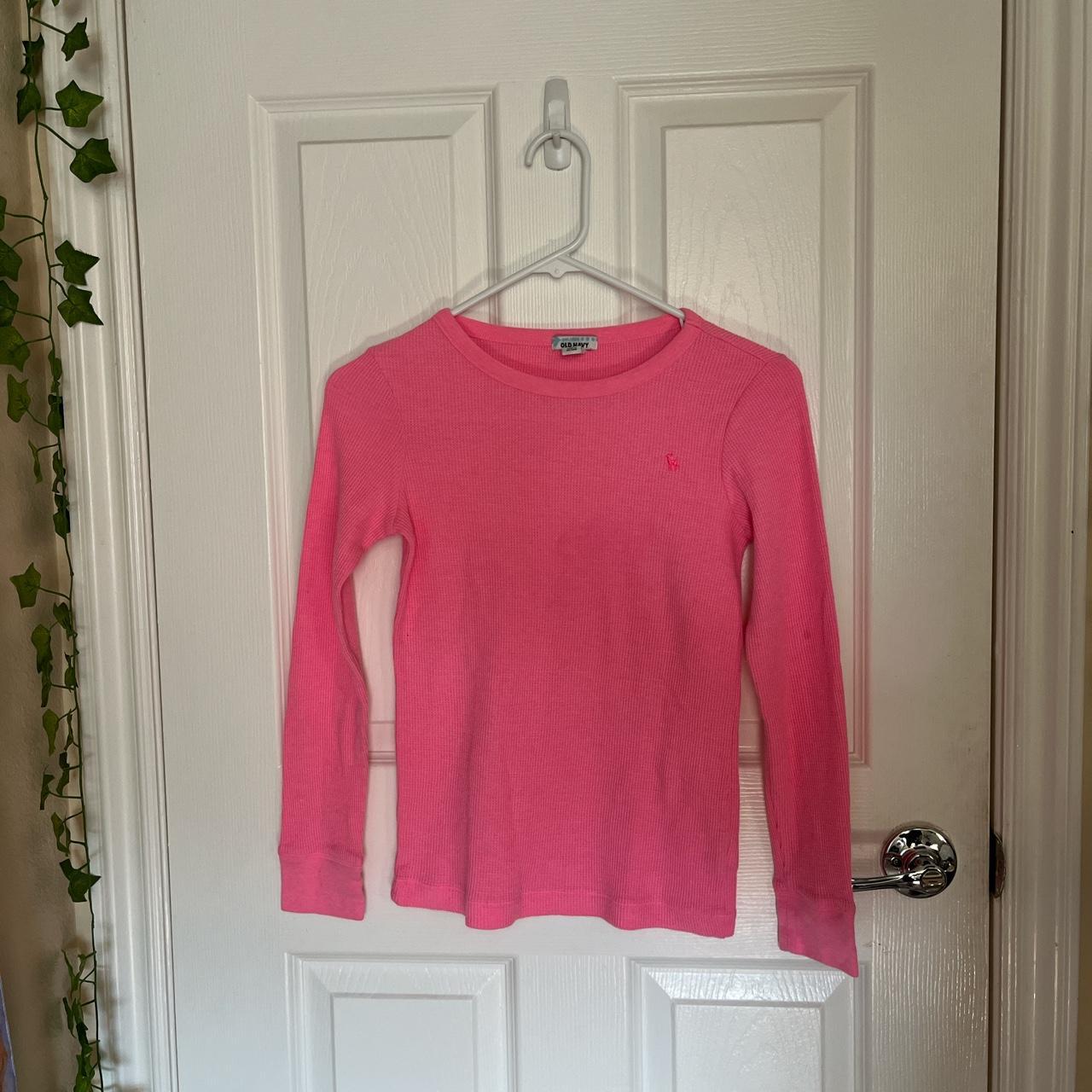 old navy pink long sleeve fits a xs/s large kids 10/12 - Depop