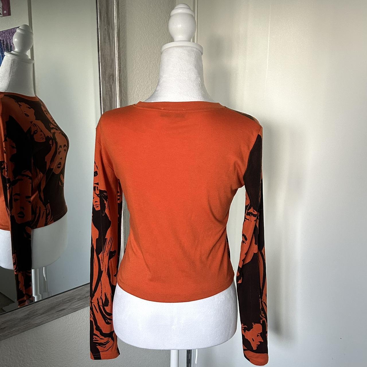 Edikted Women's Orange and Brown T-shirt (2)