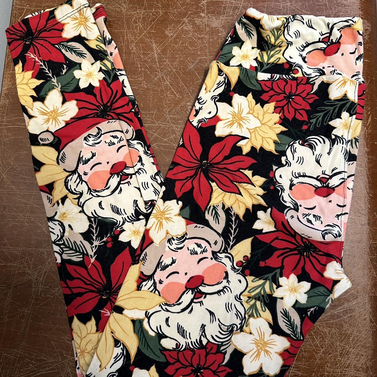 🎅 lularoe christmas santa clause leggings! worn... Depop