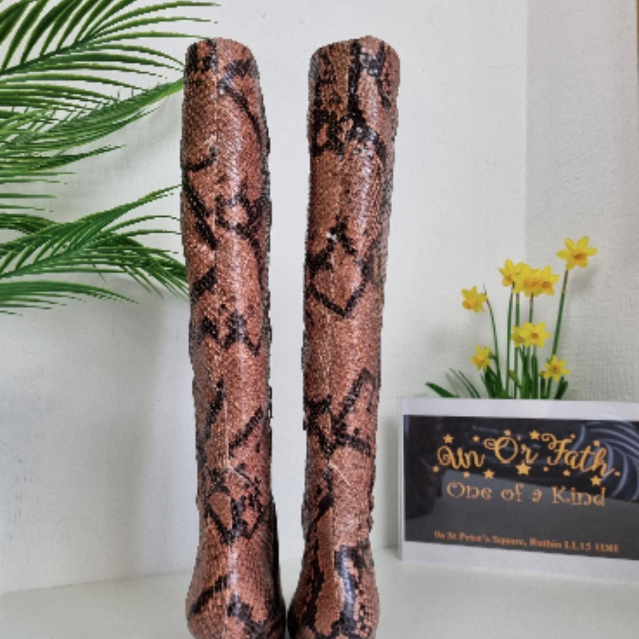 John Lewis Women's Brown and Tan Boots Depop