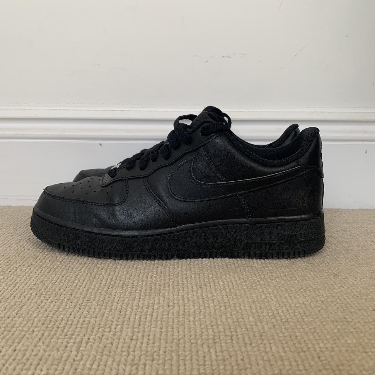 *BLACK AIRFORCE 1* Size 9 men’s Worn, but 7.5/10... - Depop