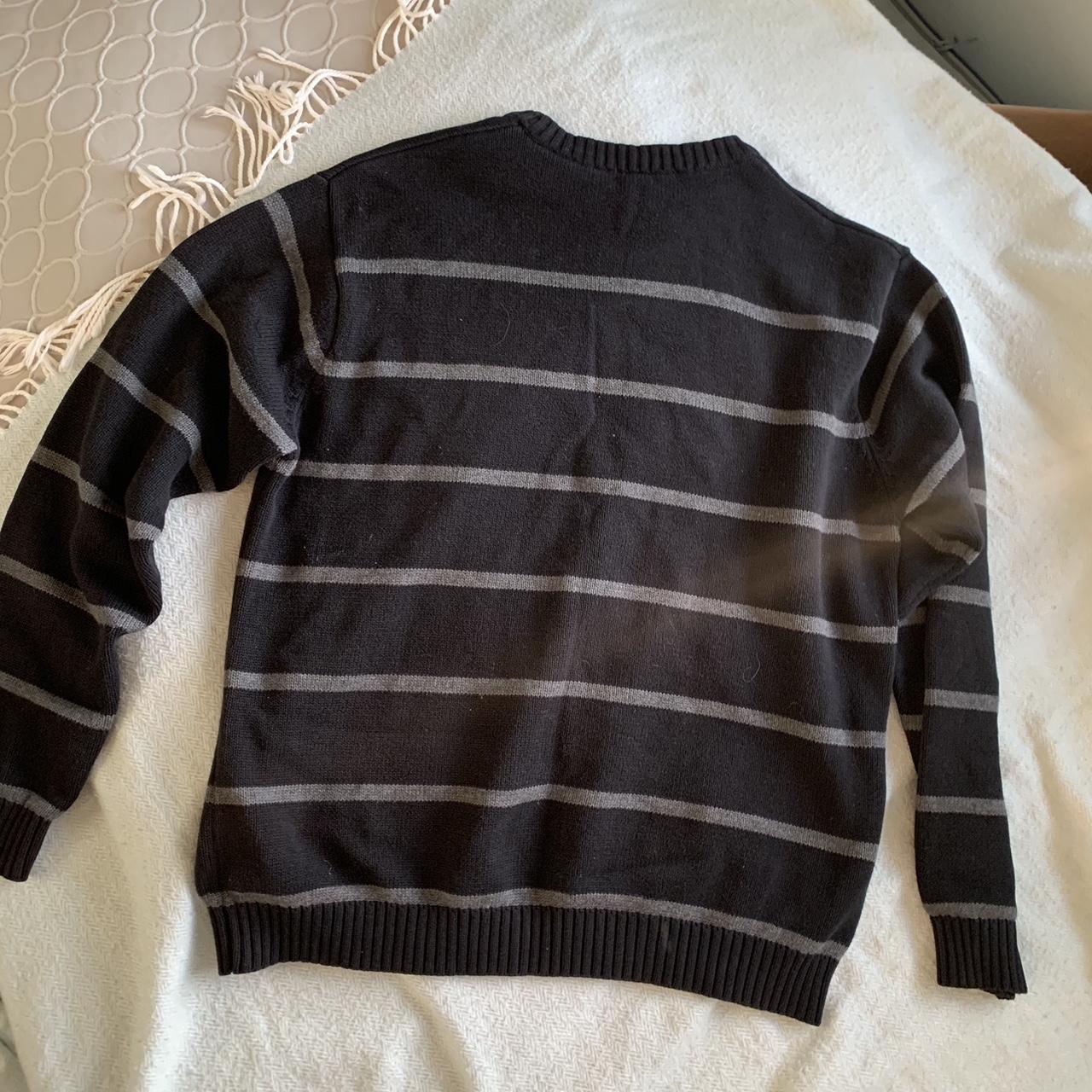 Stripped black and gray Gap Sweatshirt - Depop