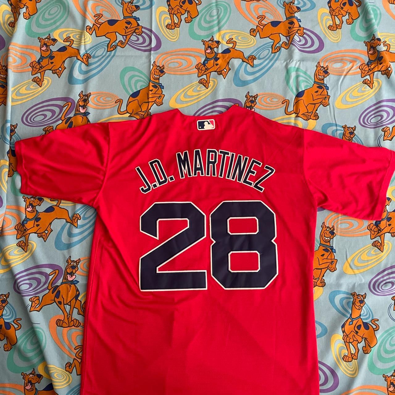 Men's Majestic Boston Red Sox #28 J. D. Martinez Red Alternate Flex Base  Authentic Collection MLB Jersey