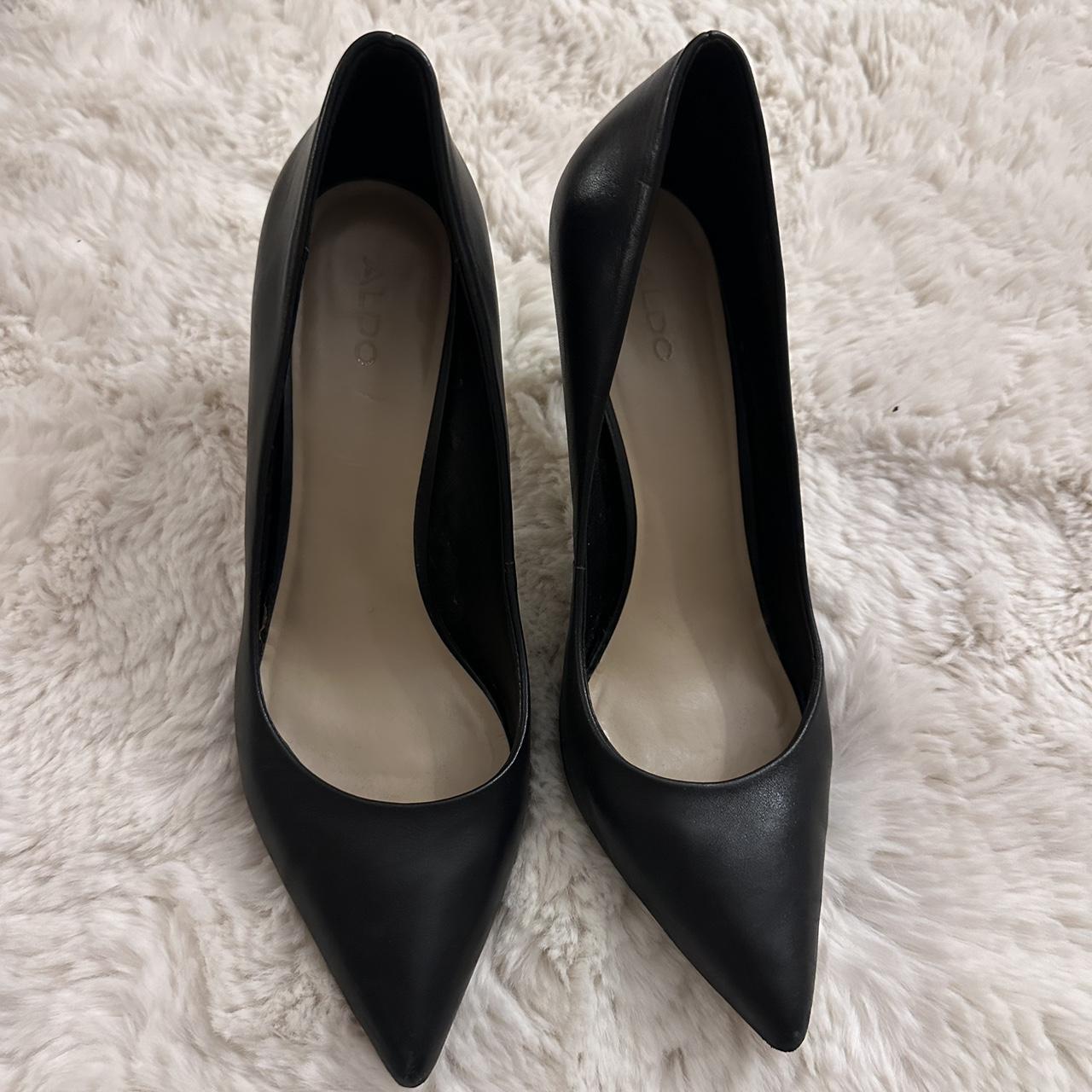 black classic heels covered toe - Depop