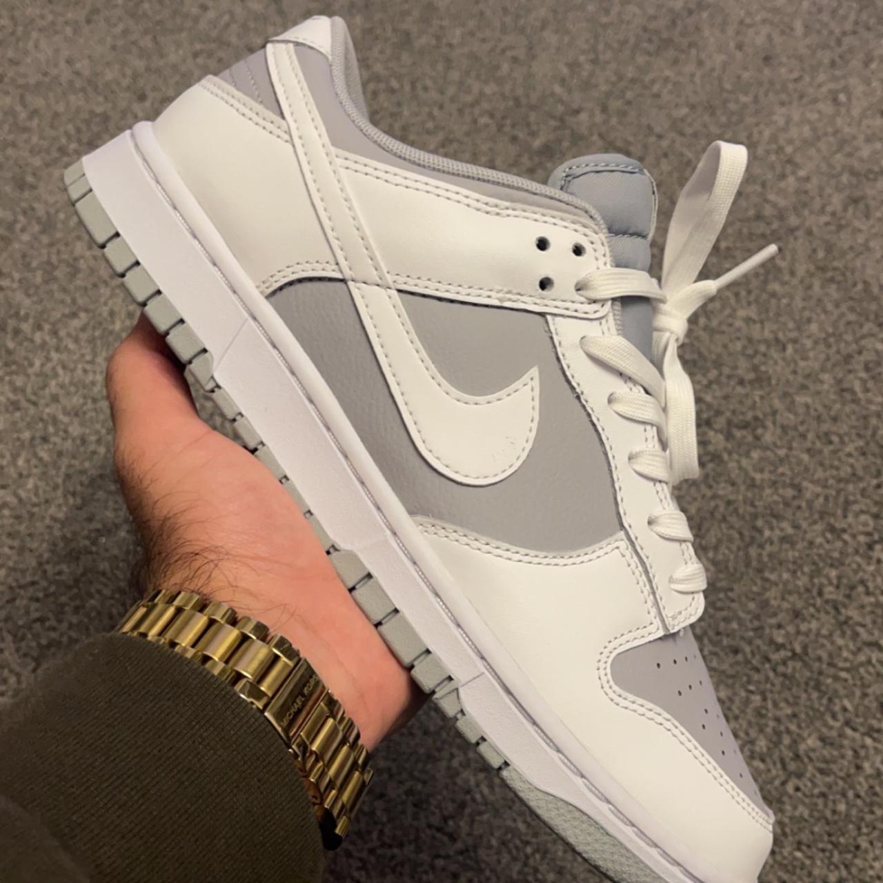 Nike Men's Grey and White Trainers | Depop