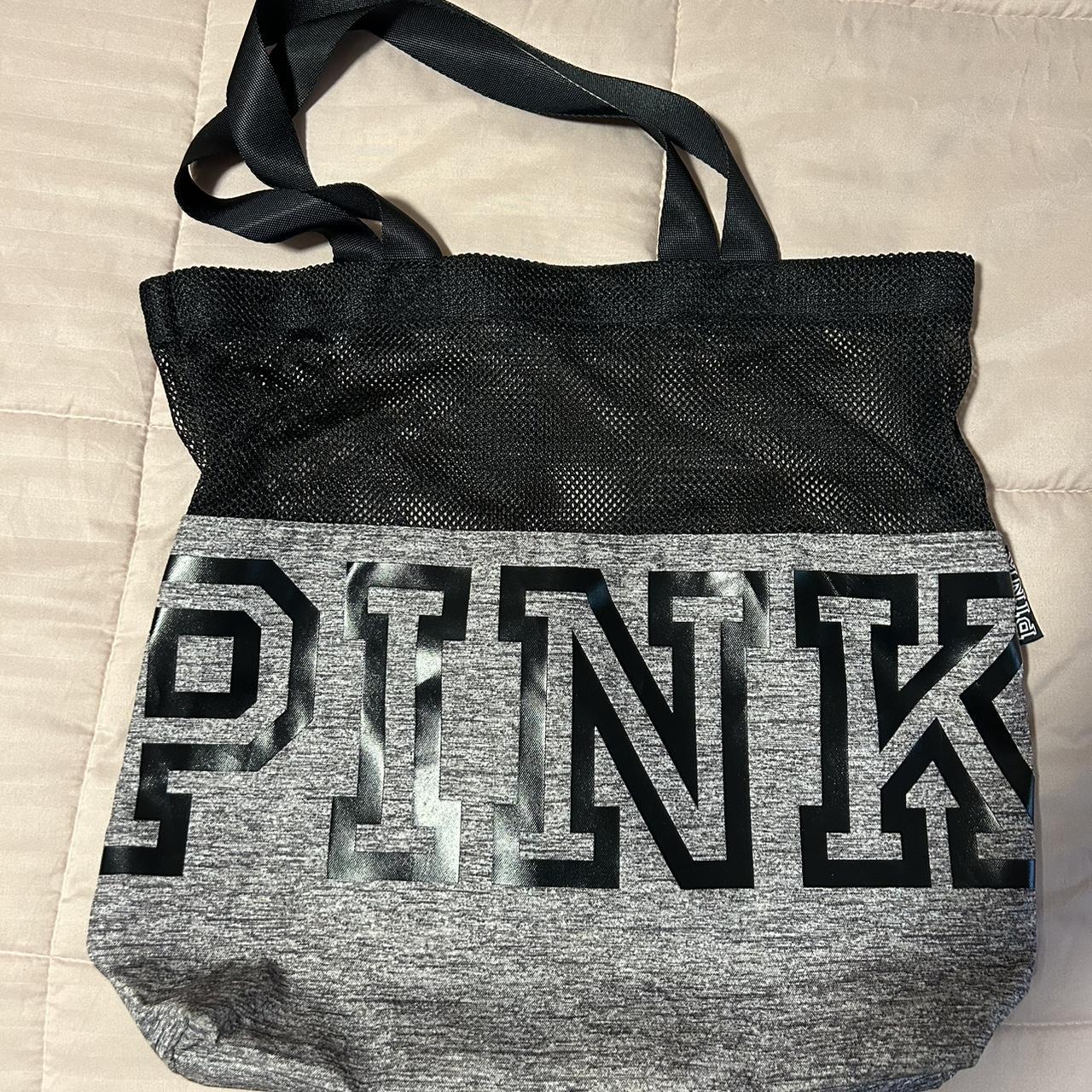 🖤 gray & black victoria’s secret pink tote bag... - Depop