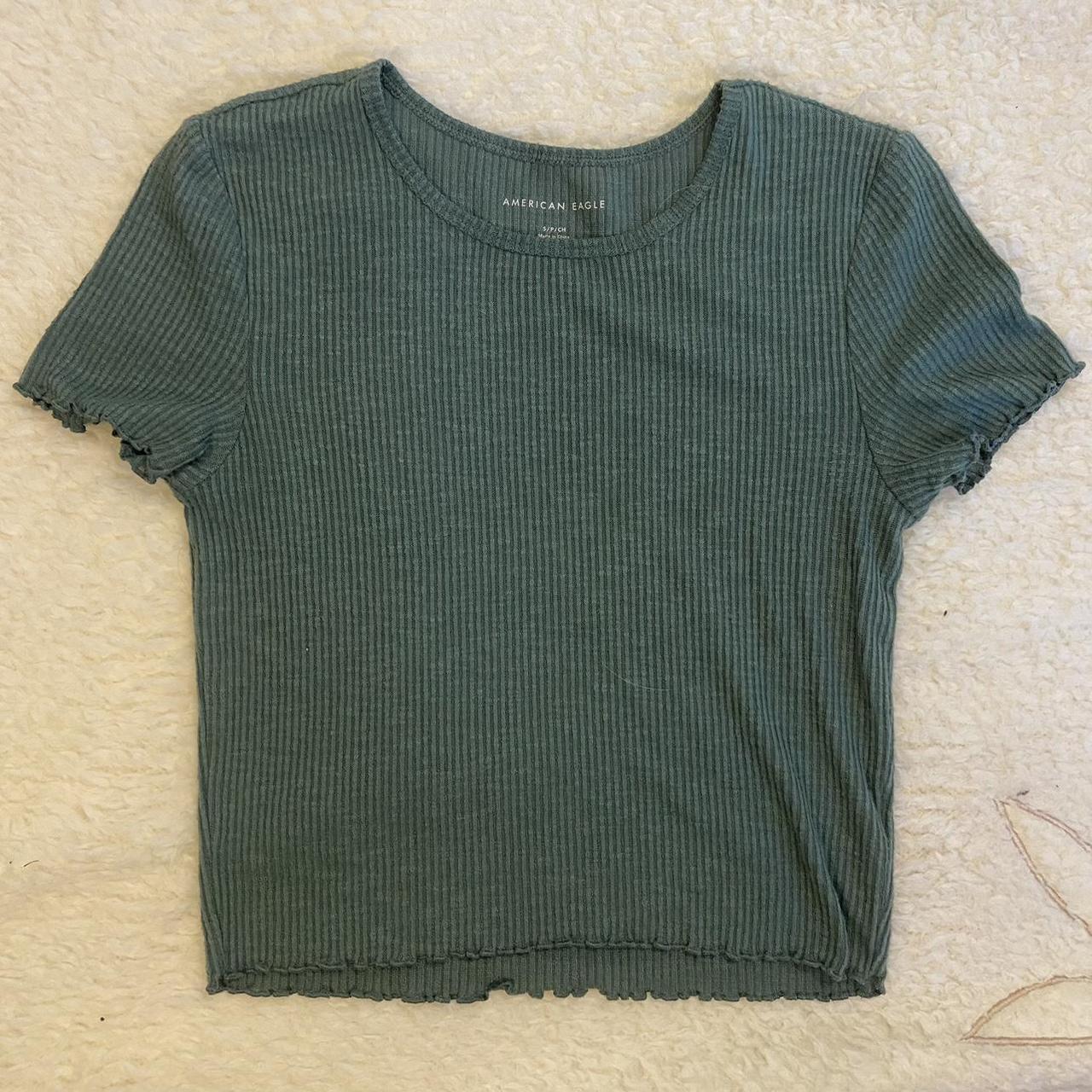 American Eagle Outfitters Women's Green Shirt