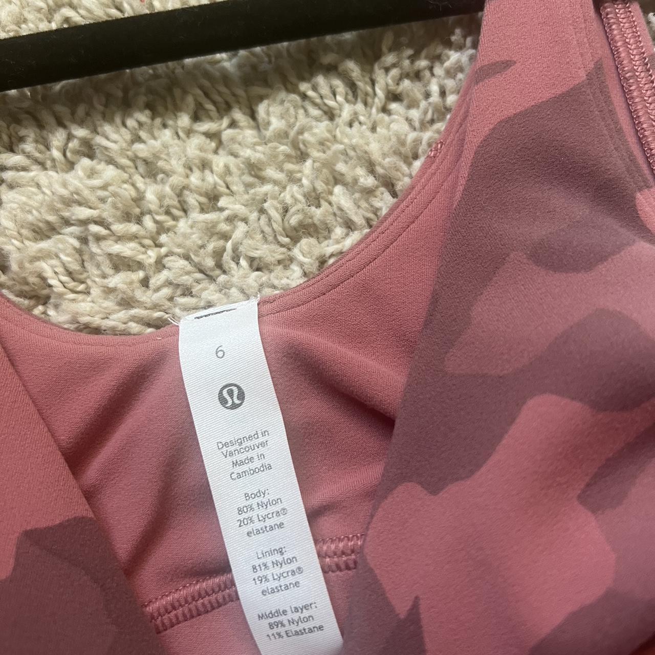 Red/Pink Camo Align Tank Size 6 Never worn Perfect - Depop