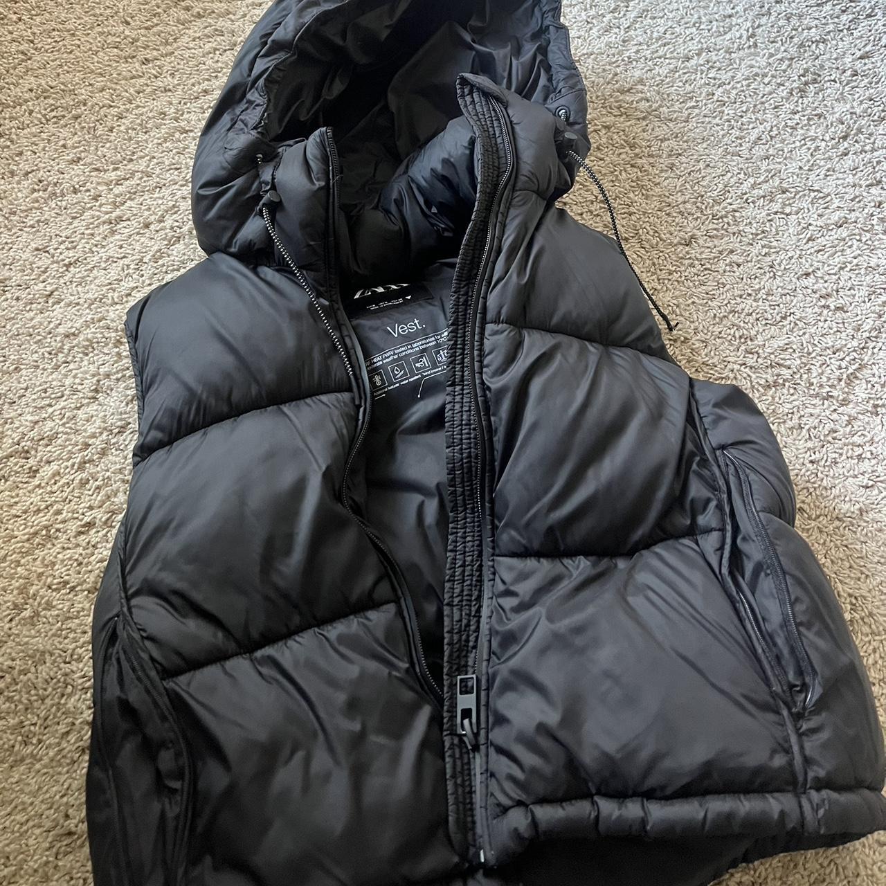 Zara Black puffer Vest Size small Almost brand new,... Depop