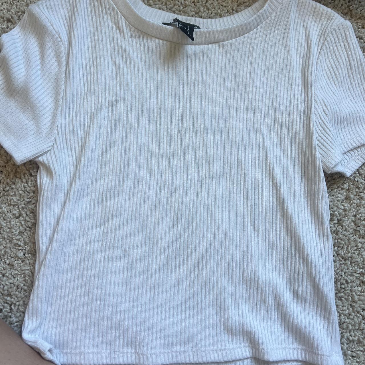 Forever 21 White Ribbed Shirt Size Small Perfect... - Depop