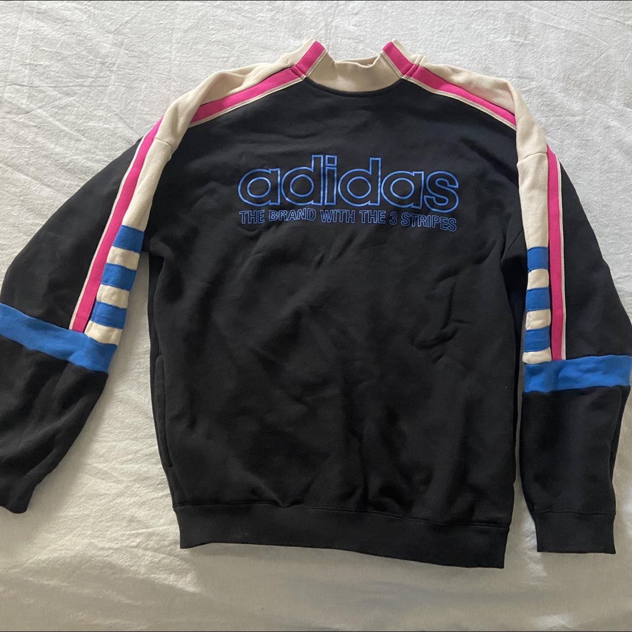 Adidas Originals Women's Black and Pink Sweatshirt | Depop