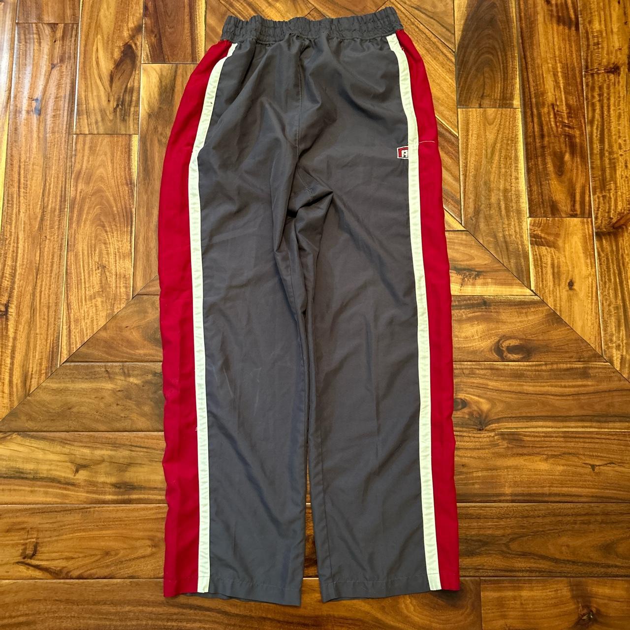 FUBU Men's Grey and Red Joggers-tracksuits | Depop