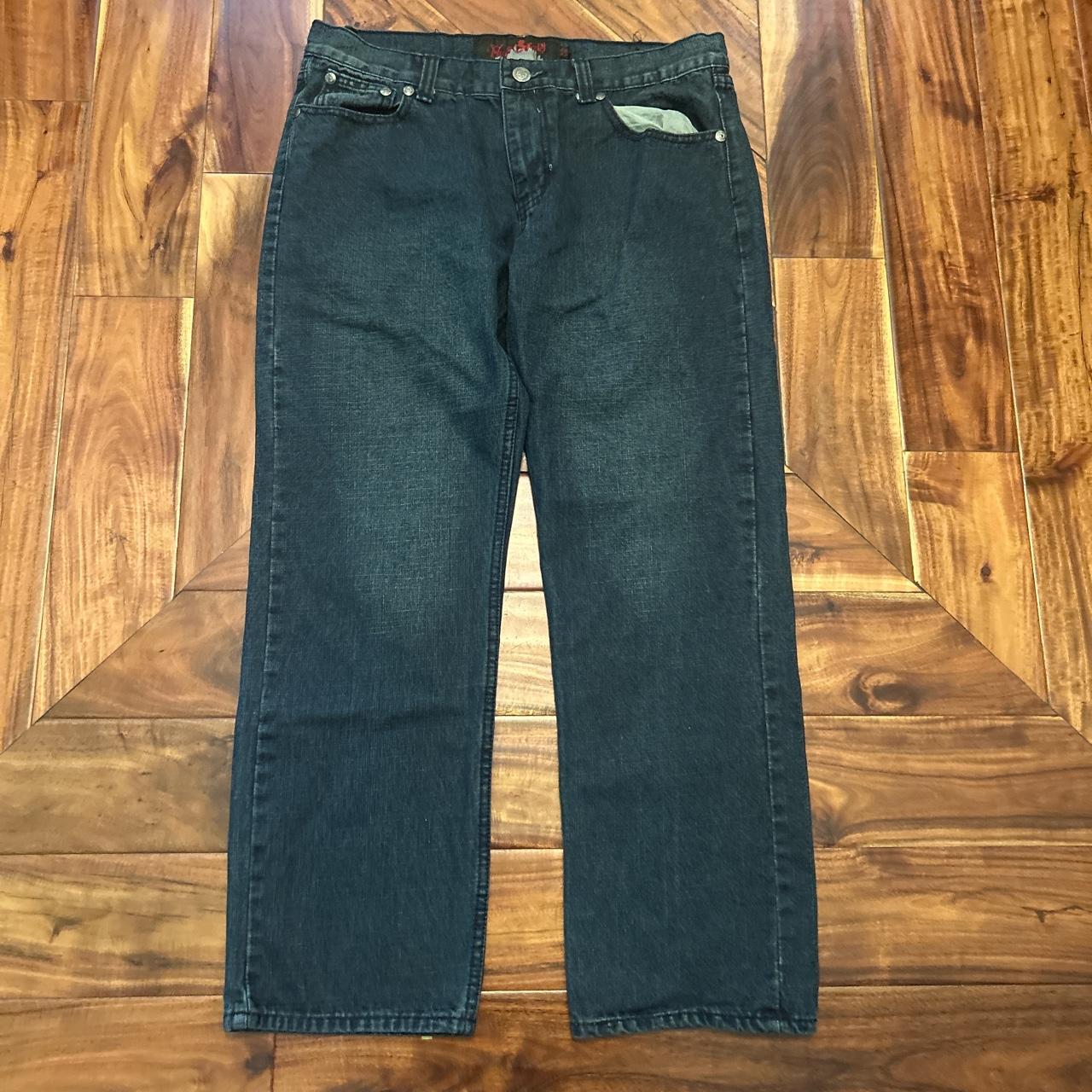 CYBERY2K GRUNGE HAZE SOCIETY DARK WASH JEANS NIFE... - Depop