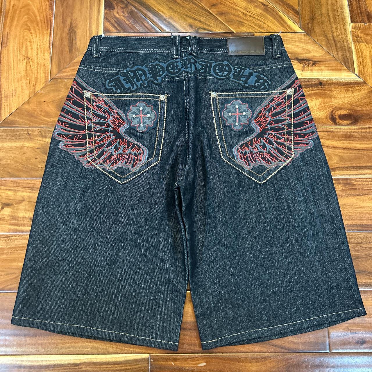 Imperious delf Cybery2k baggy jorts 36x14.5 13.25... - Depop