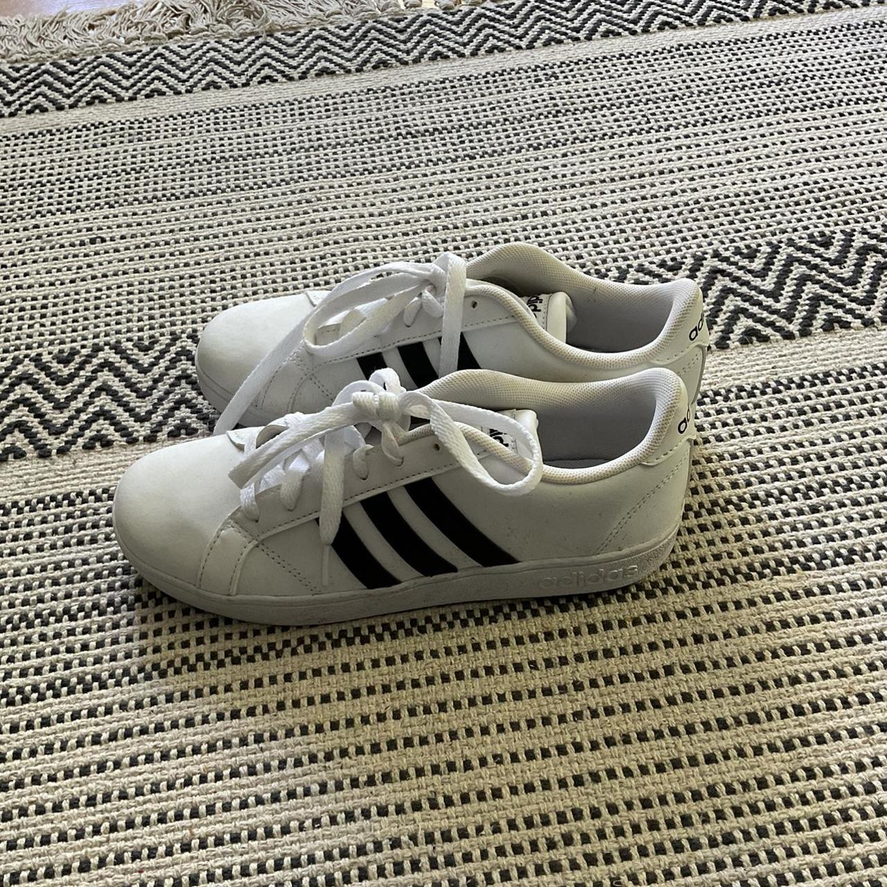 Adidas shoes worn twice. Size 4 1/2 kids so 6... - Depop