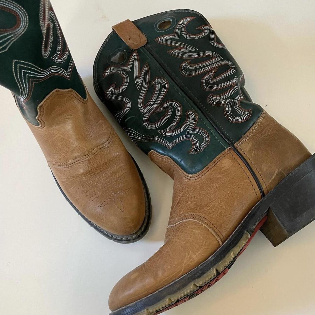 Women S Green And Brown Boots Depop