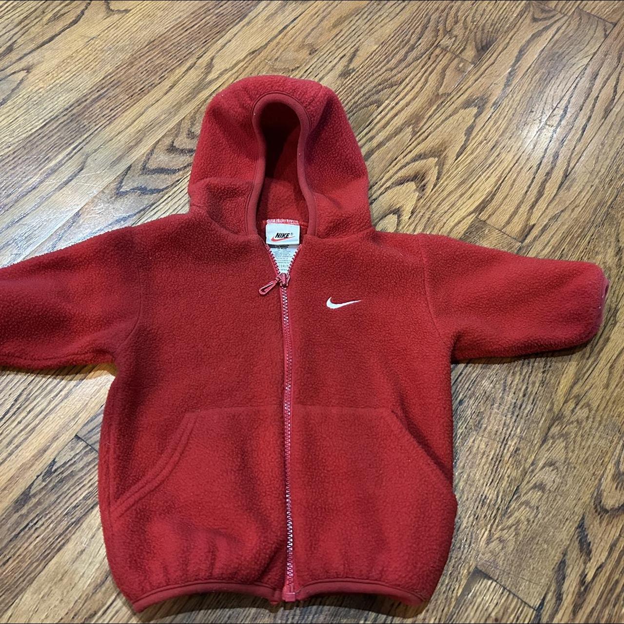 Nike Red Zip Up Coat Size 24 months From smoke free... - Depop