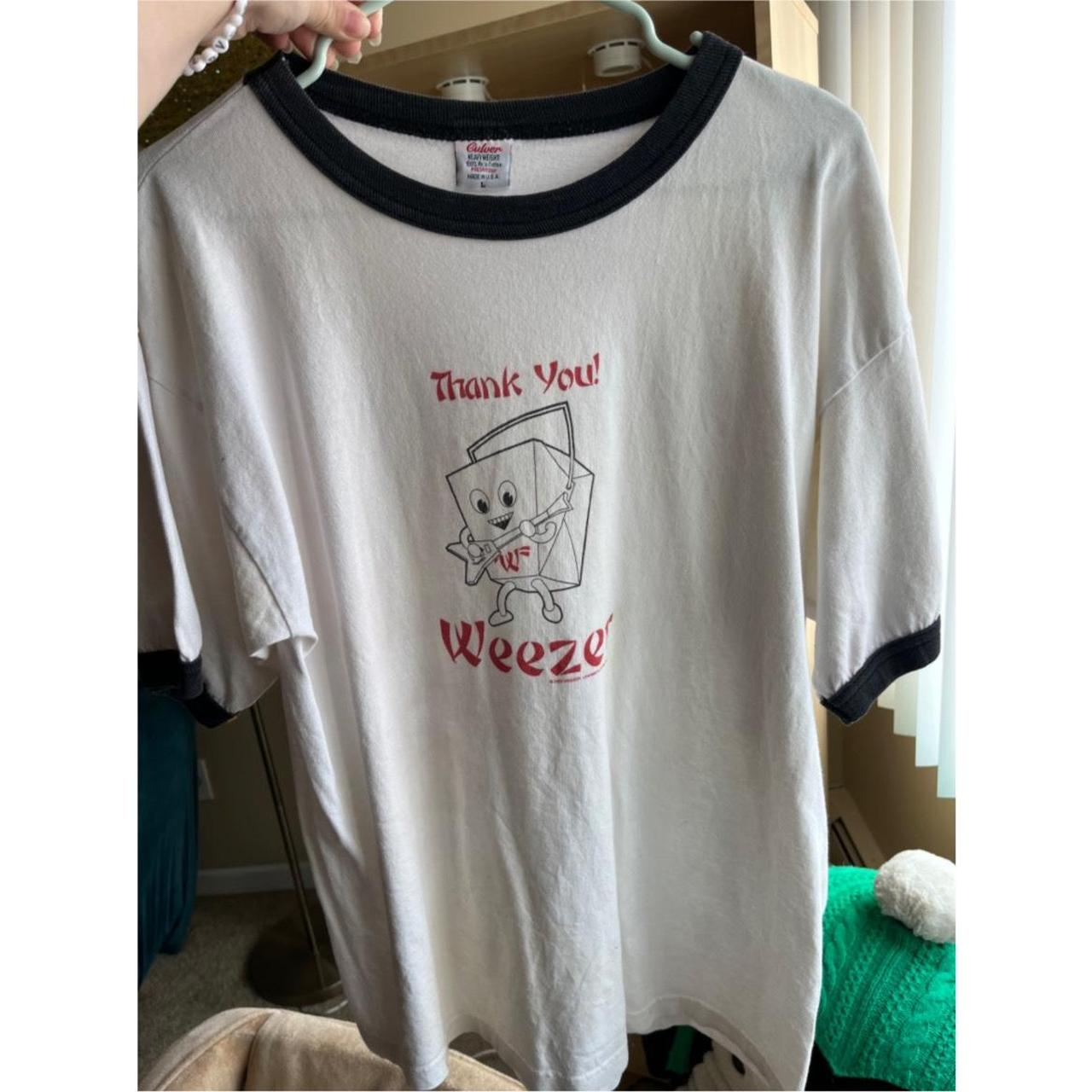 Weezer 2002 vintage “thank you” takeout t shirt 🥡... - Depop