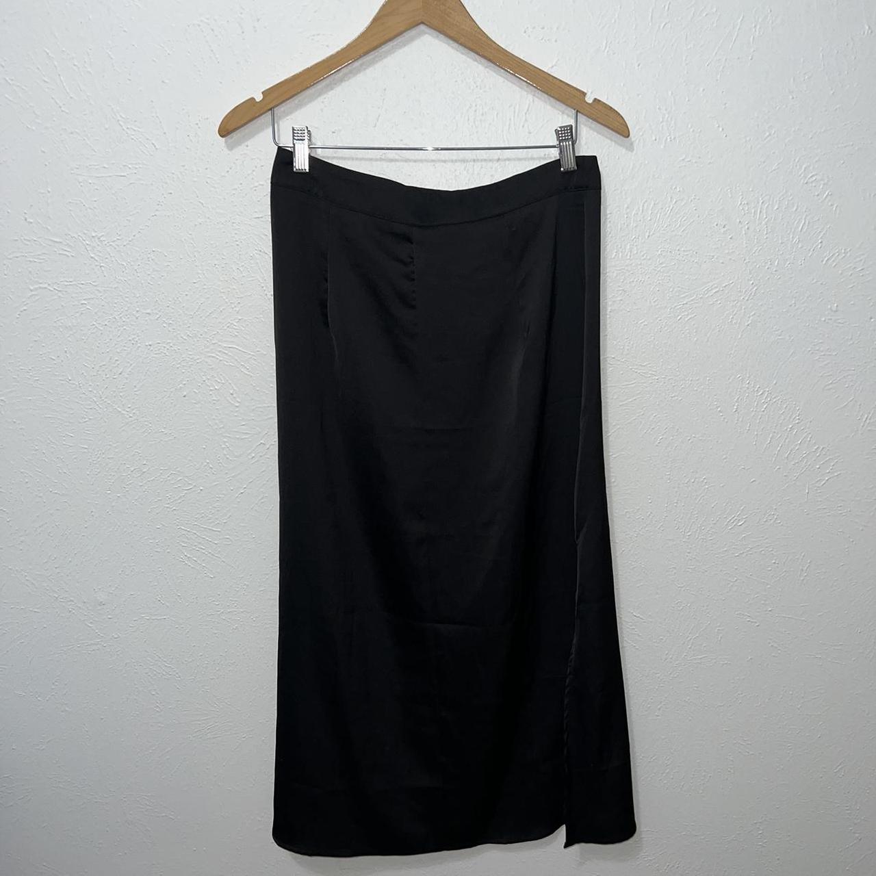 Black Silk Long Skirt. No Tag, Seems To Fit M L. - Depop