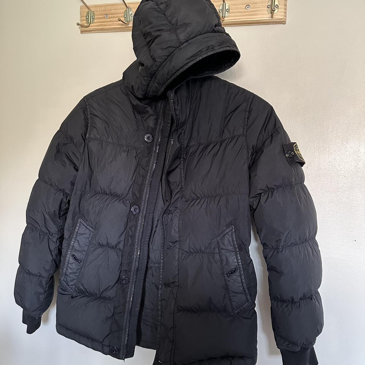 Stone island crinkle reps puffer In black Age 14... - Depop