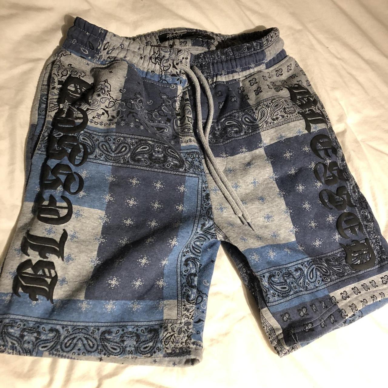 Paisley Print Swim Trunks Real nice navy blue - Depop