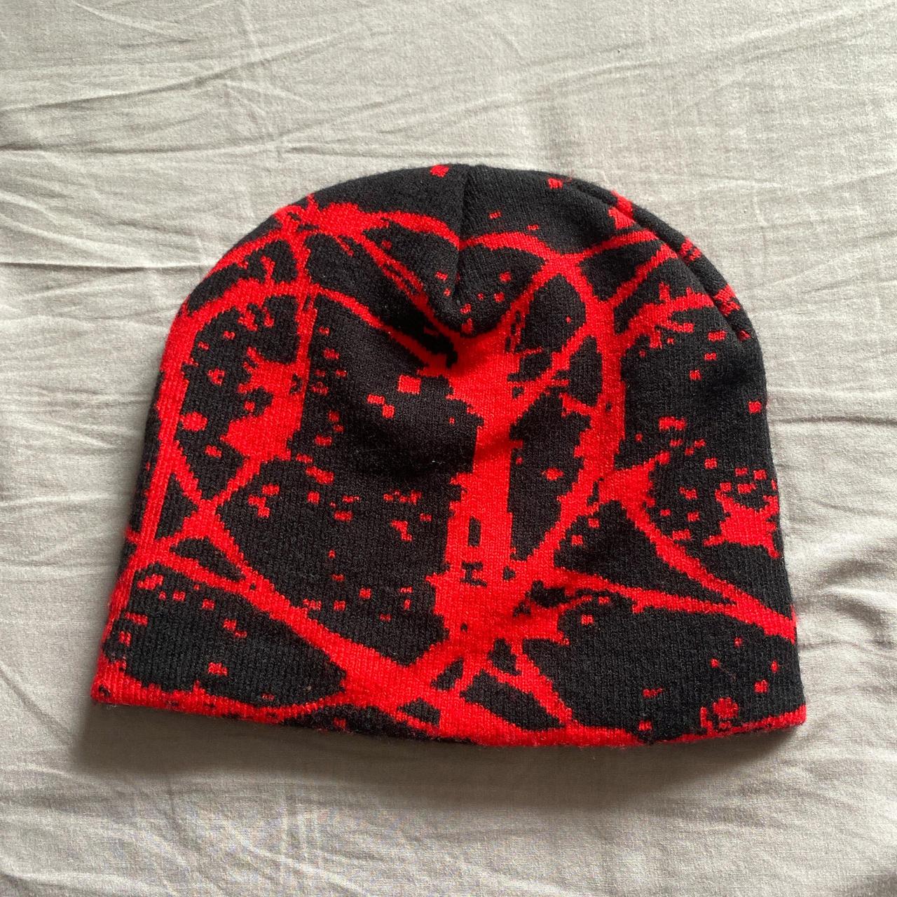 Dope ass Black and red beanie #y2k #affliction | Depop