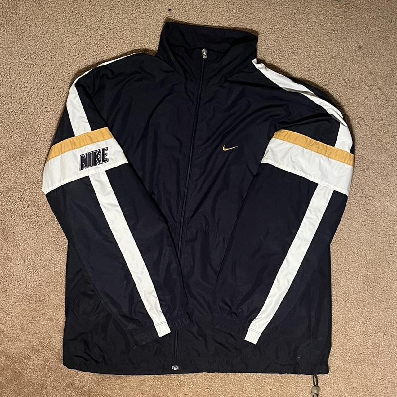 Vintage Nike Navy Track Jacket Men’s L Boxy, super... - Depop