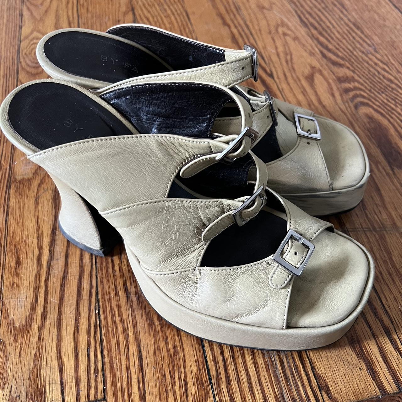 By Far Women's Cream and Yellow Footwear (3)