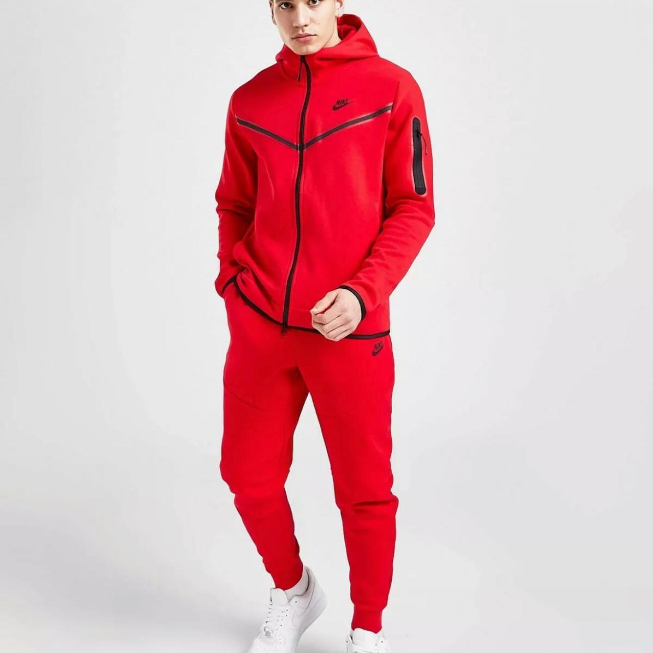 mens red tech fleece