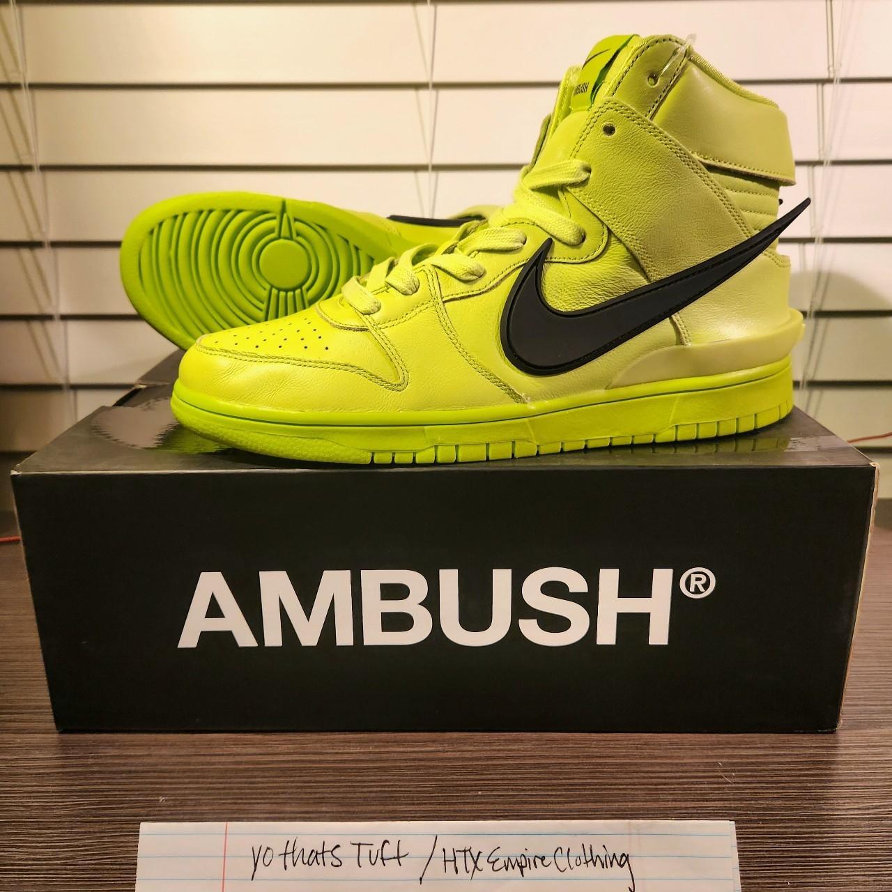 Nike Dunk Hi Ambush Volt/Black - Flash lime *NEW/DS*... - Depop