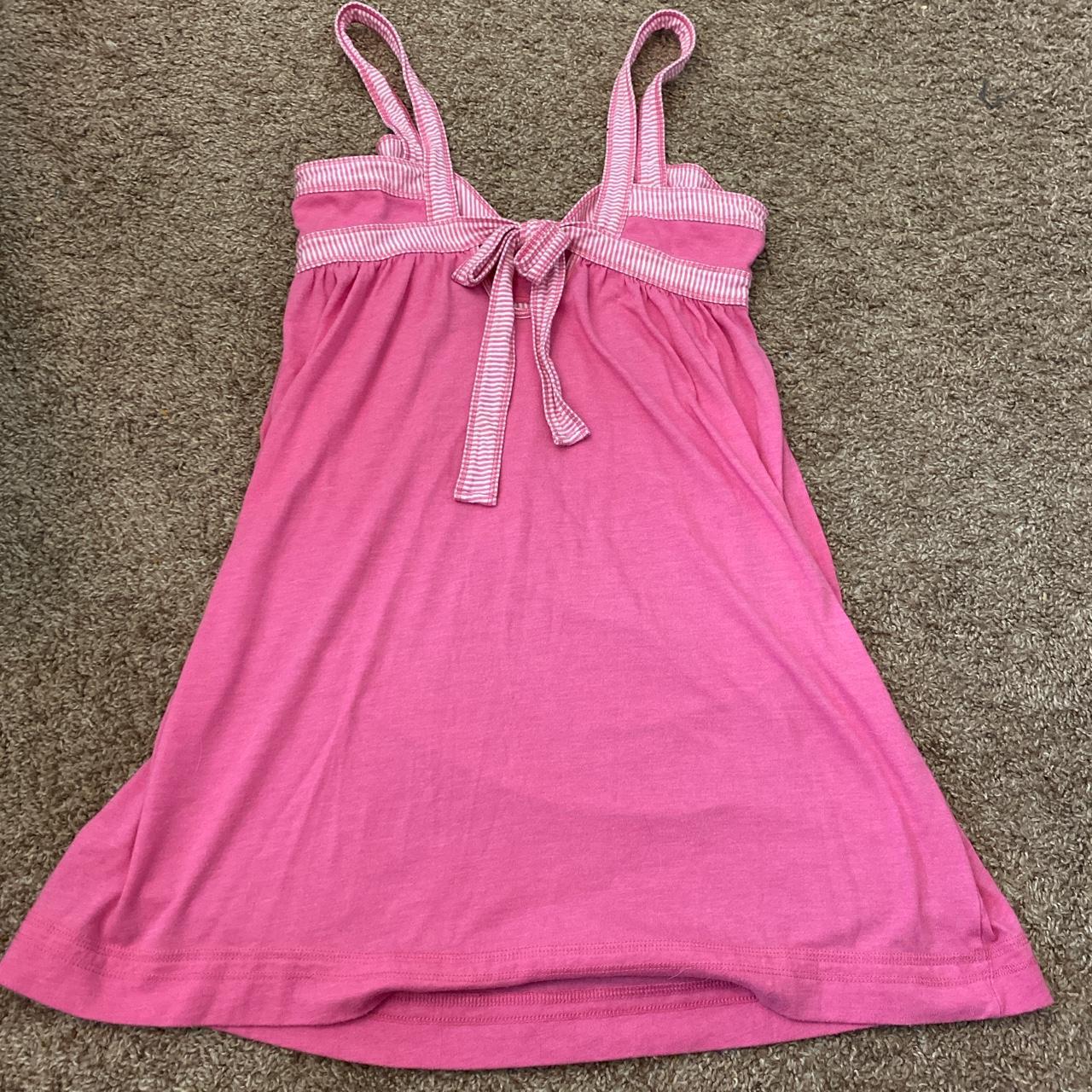 Victoria's Secret Women's Pink and White Dress | Depop