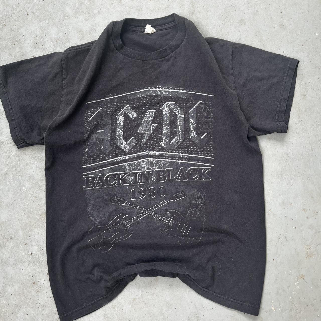 新品！ROCK DEPTロックデポ　AC/DCヴィンテージTシャツデッドストック ヴィンテージ加工Tシャツ(M 03＊ブラック): トップス｜Right-on