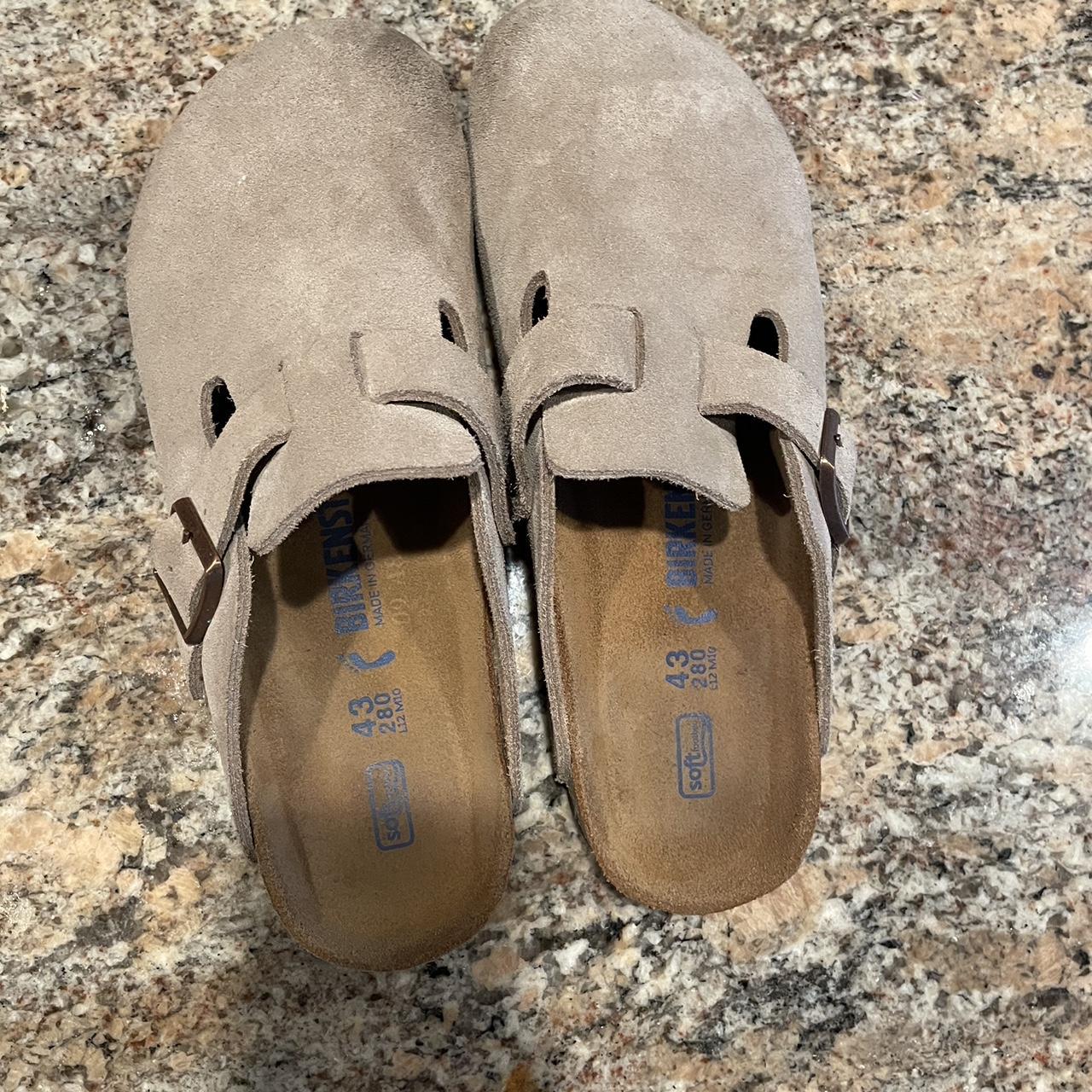 Taupe Birkenstock Boston Clogs Size 10 Mens/ 12... - Depop