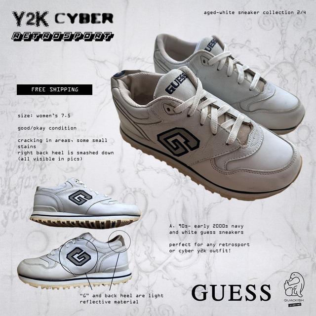 Y2K CYBER RETROSPORT// EARLY 2000s GUESS WHITE AND... - Depop