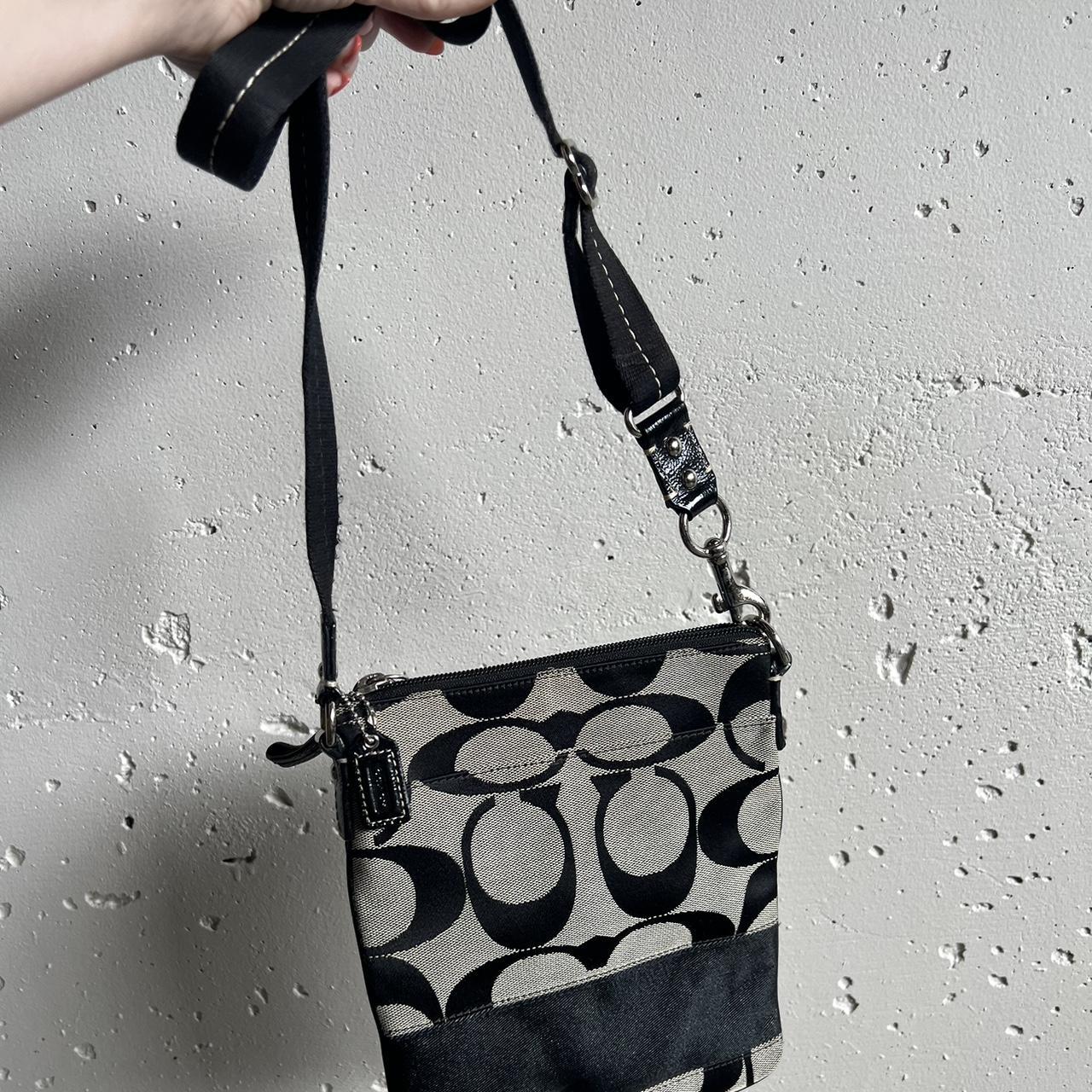 Coach black cheap and gray crossbody