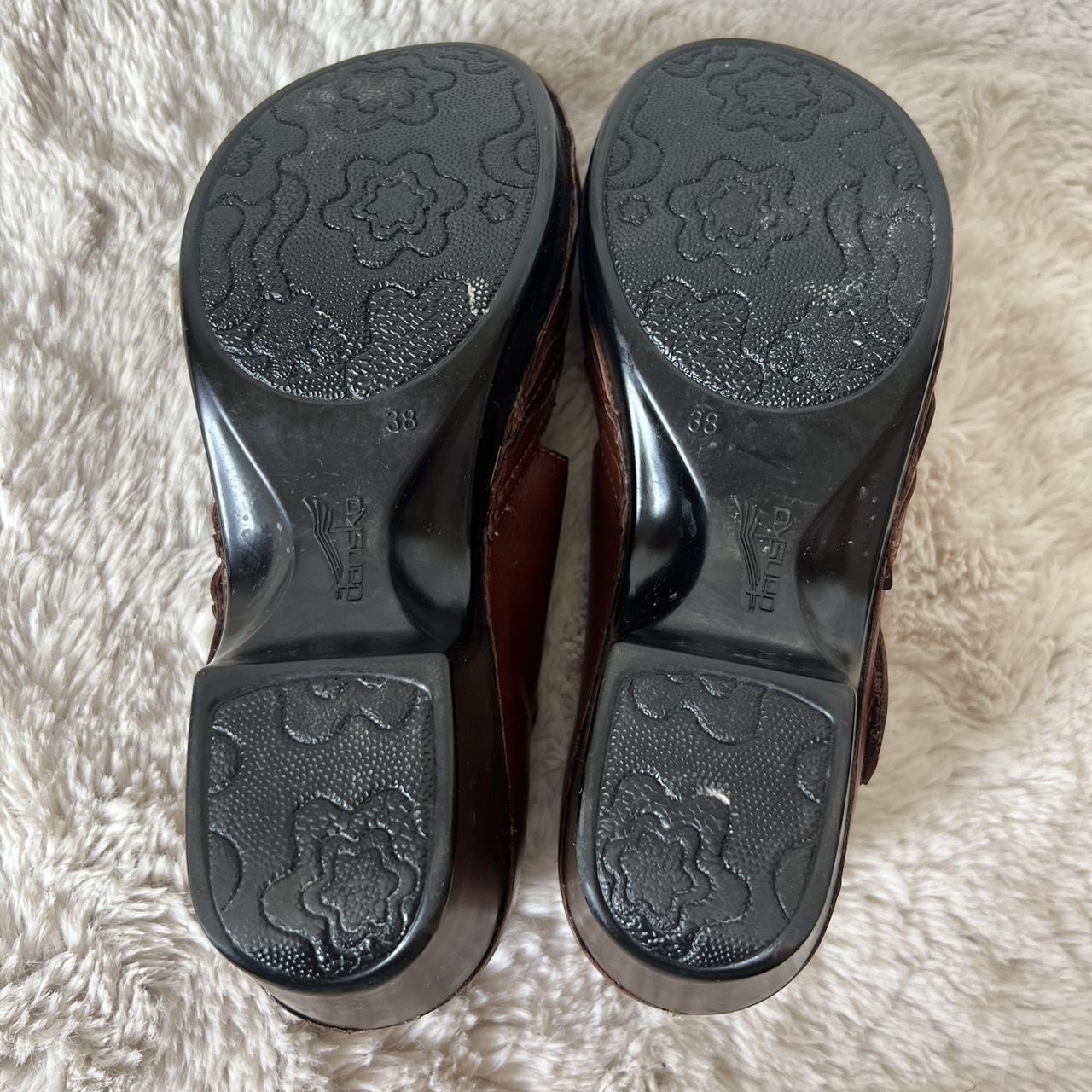 dansko clogs honey distressed