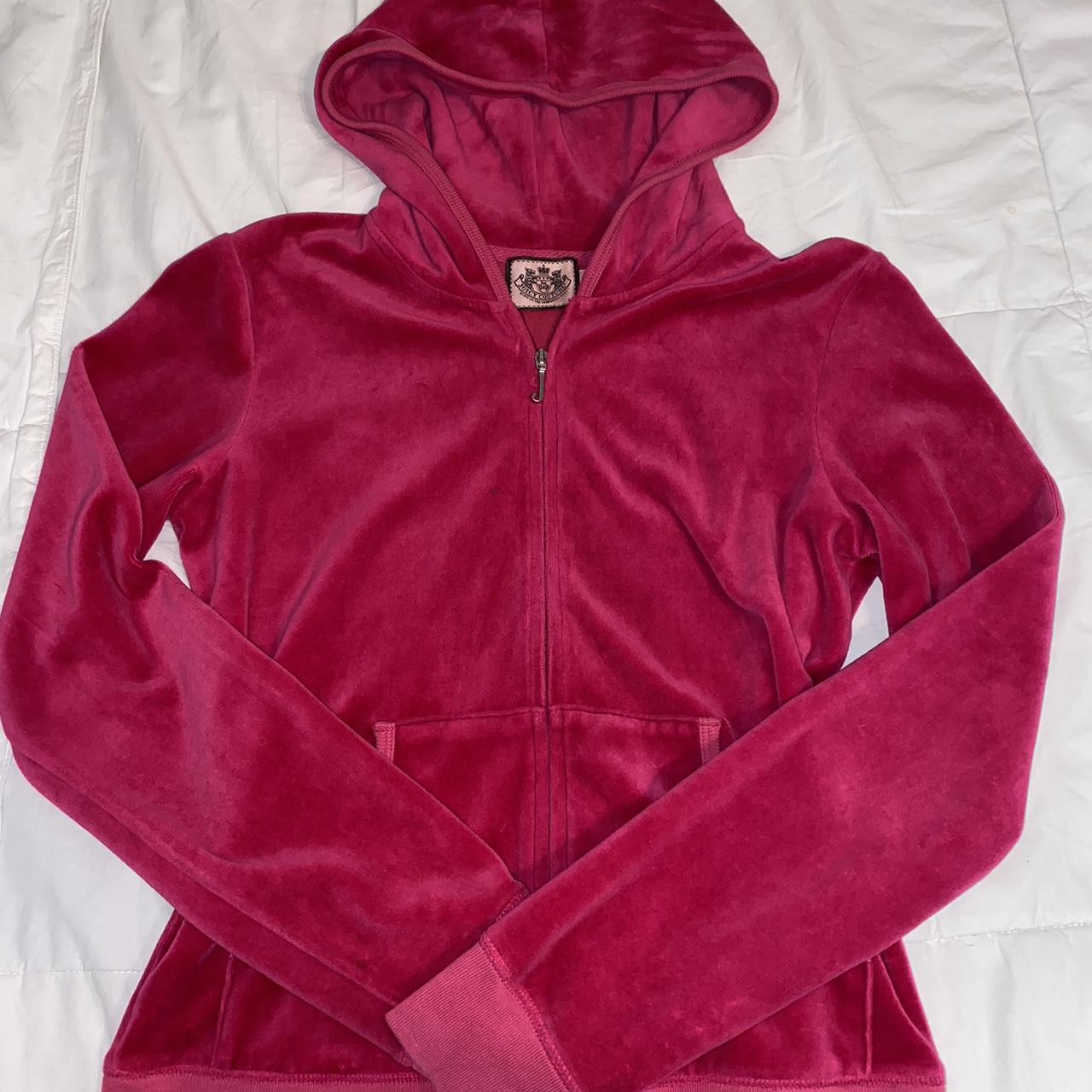 Hot pink Juicy Couture velour zip-up 💋 no flaws... - Depop